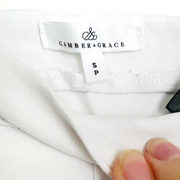 Camber & Grace White Fitted Stretchy Ankle Cut Pants Office Business Size Small - Picture 8 of 13